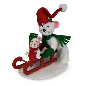NWT Retired Annalee Set 6" and 3" Sledding Bears